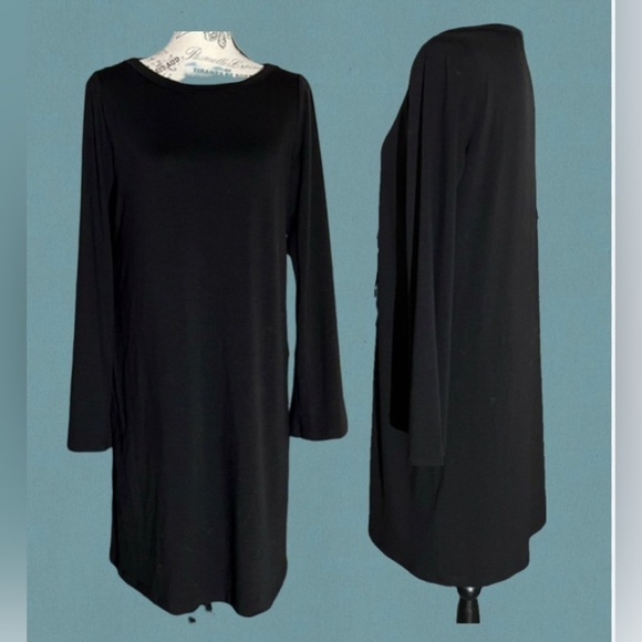 Eileen Fisher Shirt Dress in Black - Picture 1 of 13